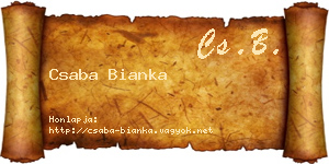 Csaba Bianka névjegykártya