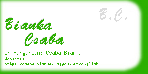 bianka csaba business card